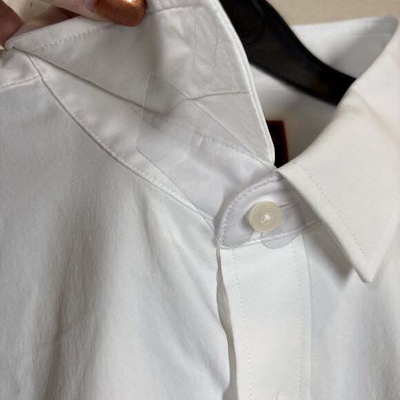 UNTUCKit 90% Nylon elastine Stretch White Button Up Shirt Mens X LARGE SLIM - Picture 10 of 12